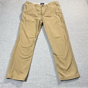 American Eagle Pants Men's W34 Tan Straight Leg 100% Cotton Stretch Work Chino